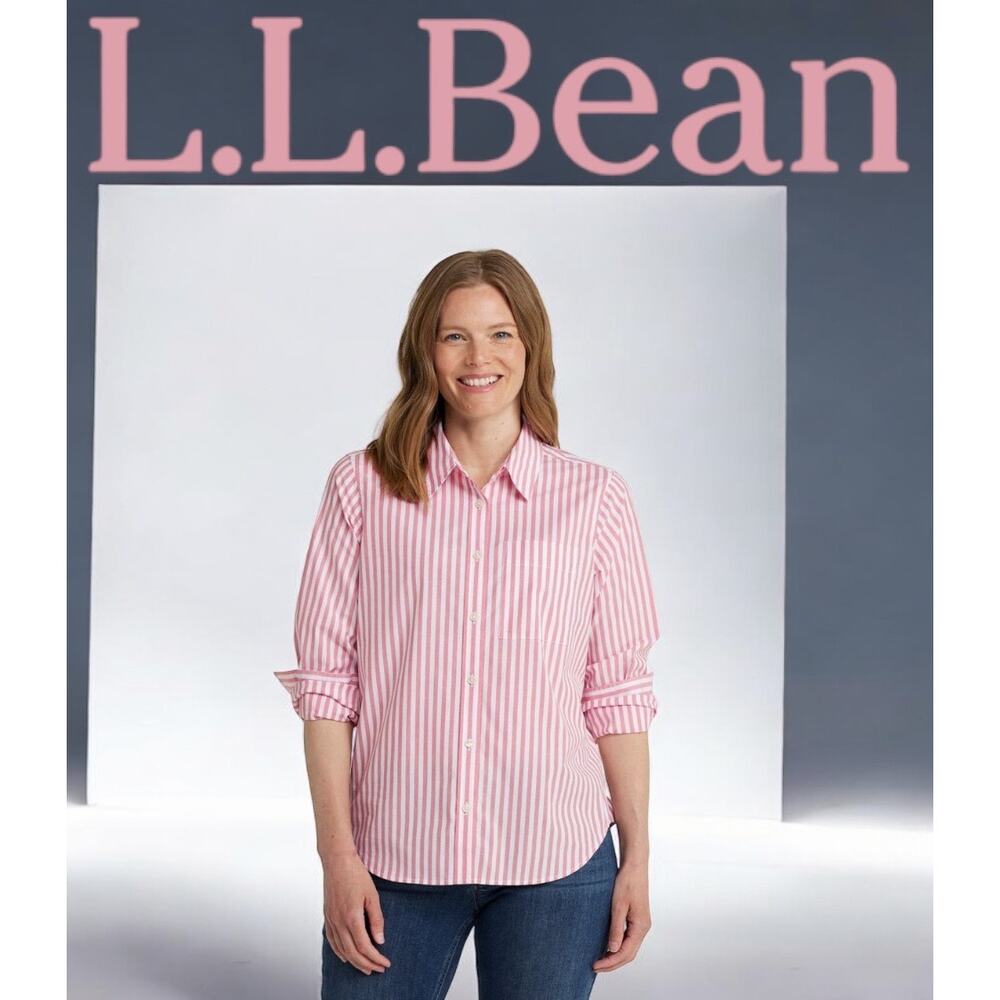 L.L. Bean‎ Button Up | Womens 3/4 Sleeve Striped Blouse | Size M